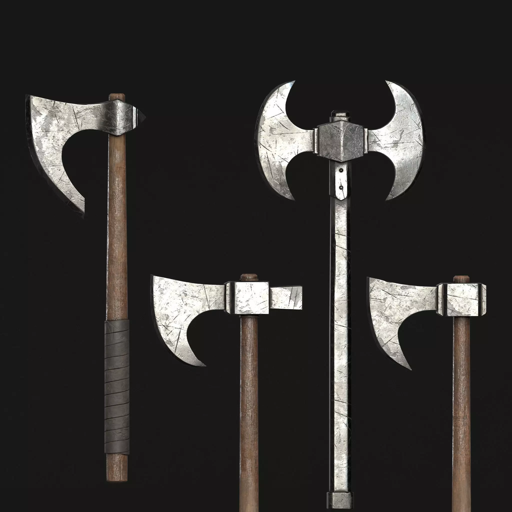 Medieval War Axe - PBR Asset Low-poly 3D model