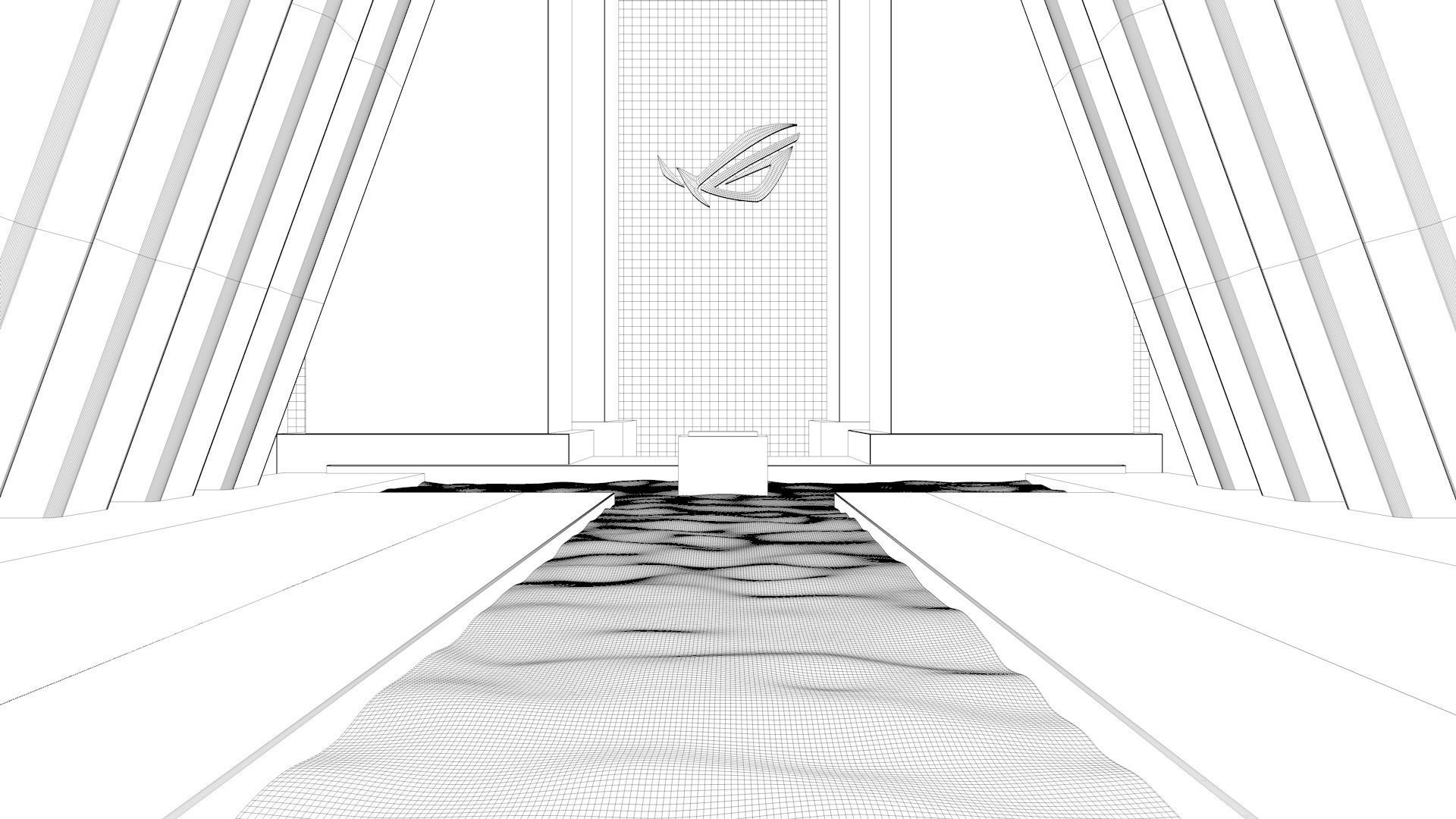 Realistic science fiction future space virtual building scene 3D model_4