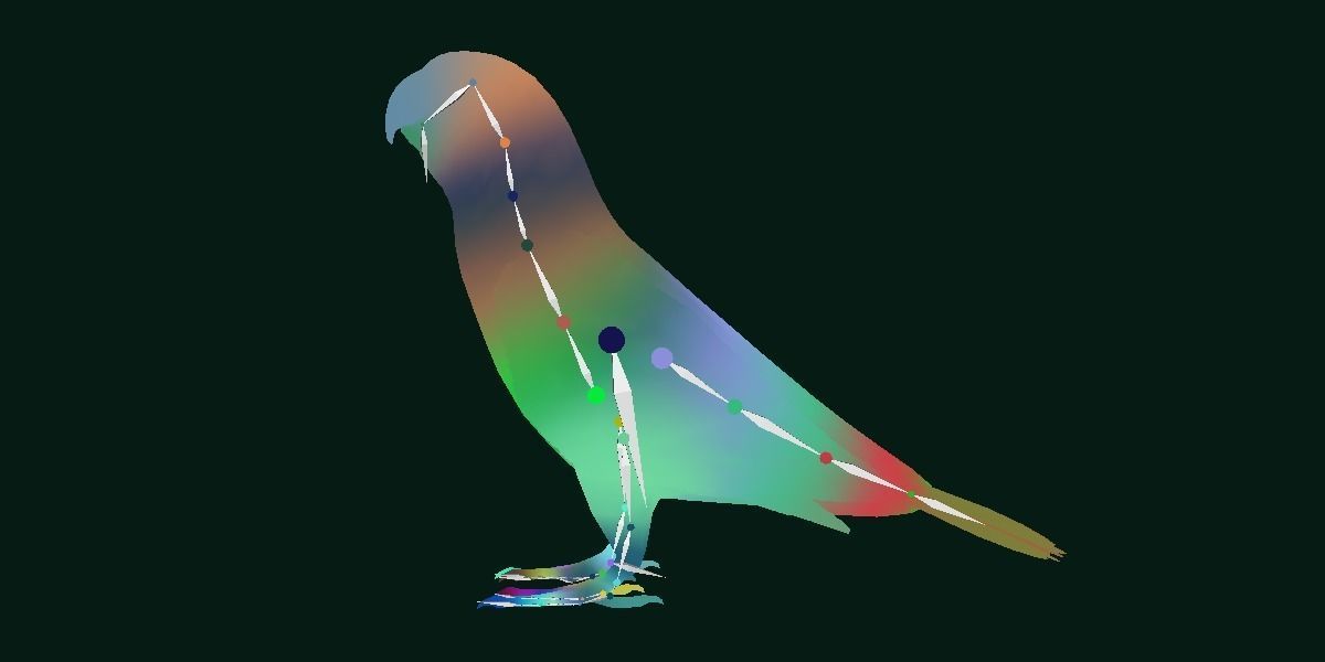 Red Lory Parrot Flamboyant Bird Low-poly 3D model_19