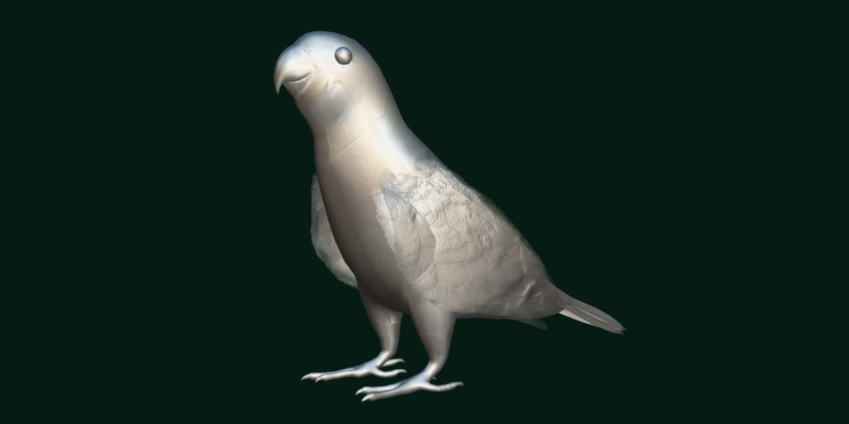 Red Lory Parrot Flamboyant Bird Low-poly 3D model_11