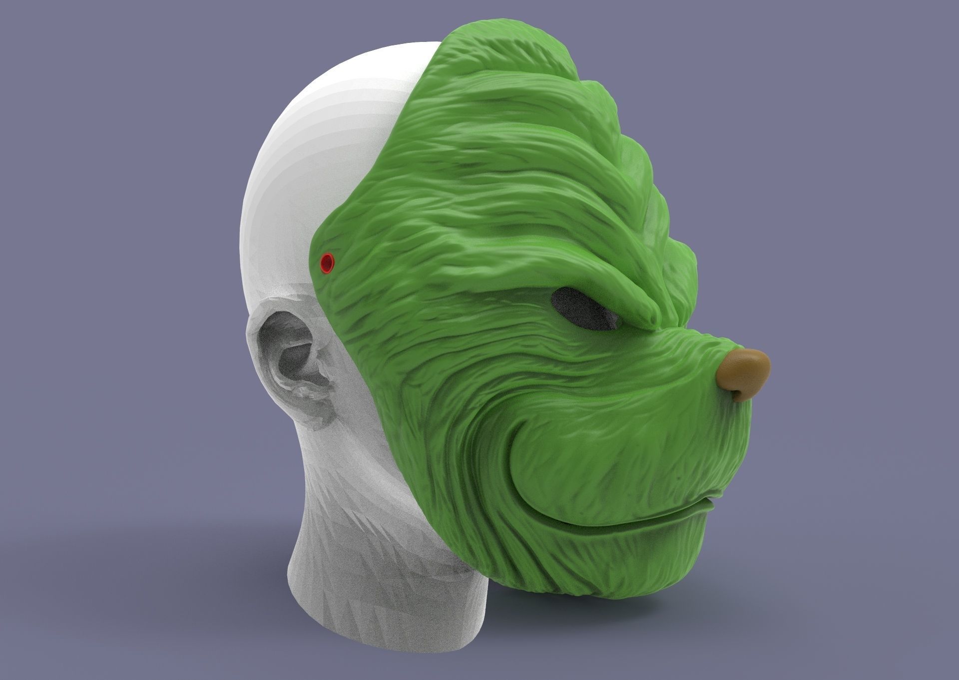 Grinch mask 3D print model_12