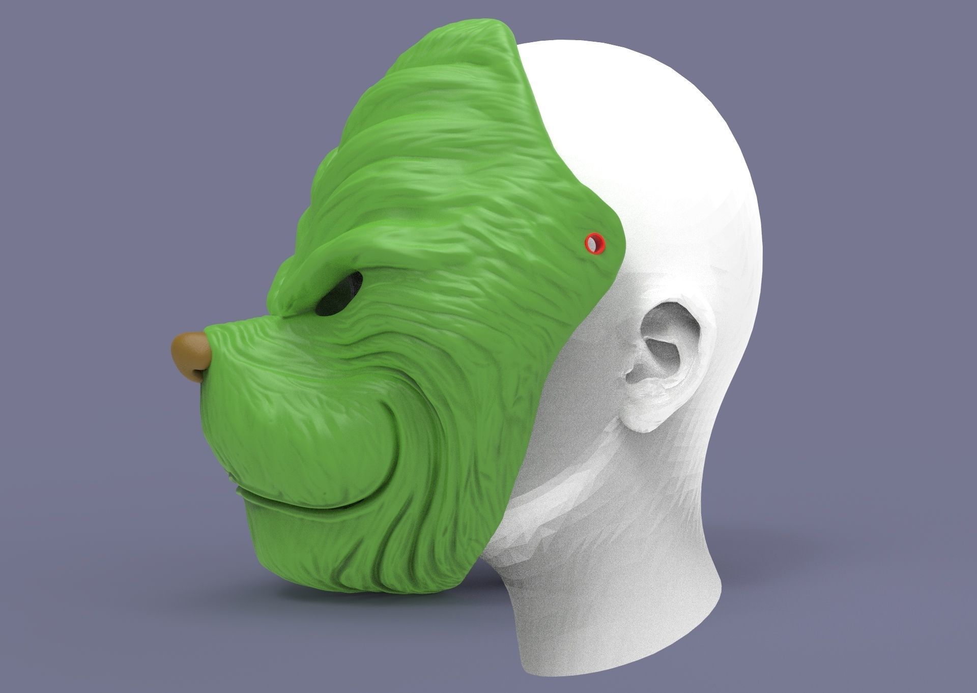 Grinch mask 3D print model_5