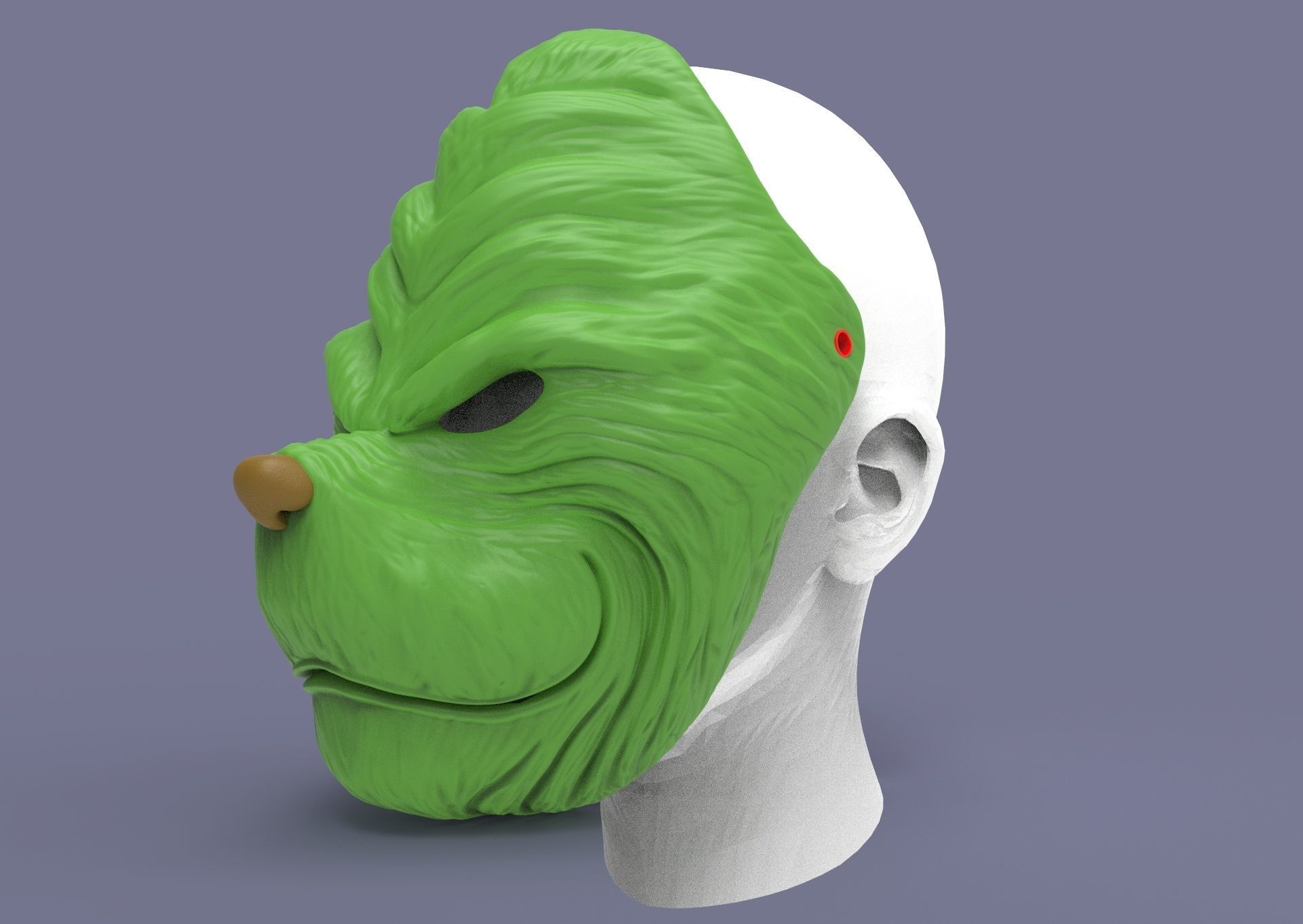 Grinch mask 3D print model_4