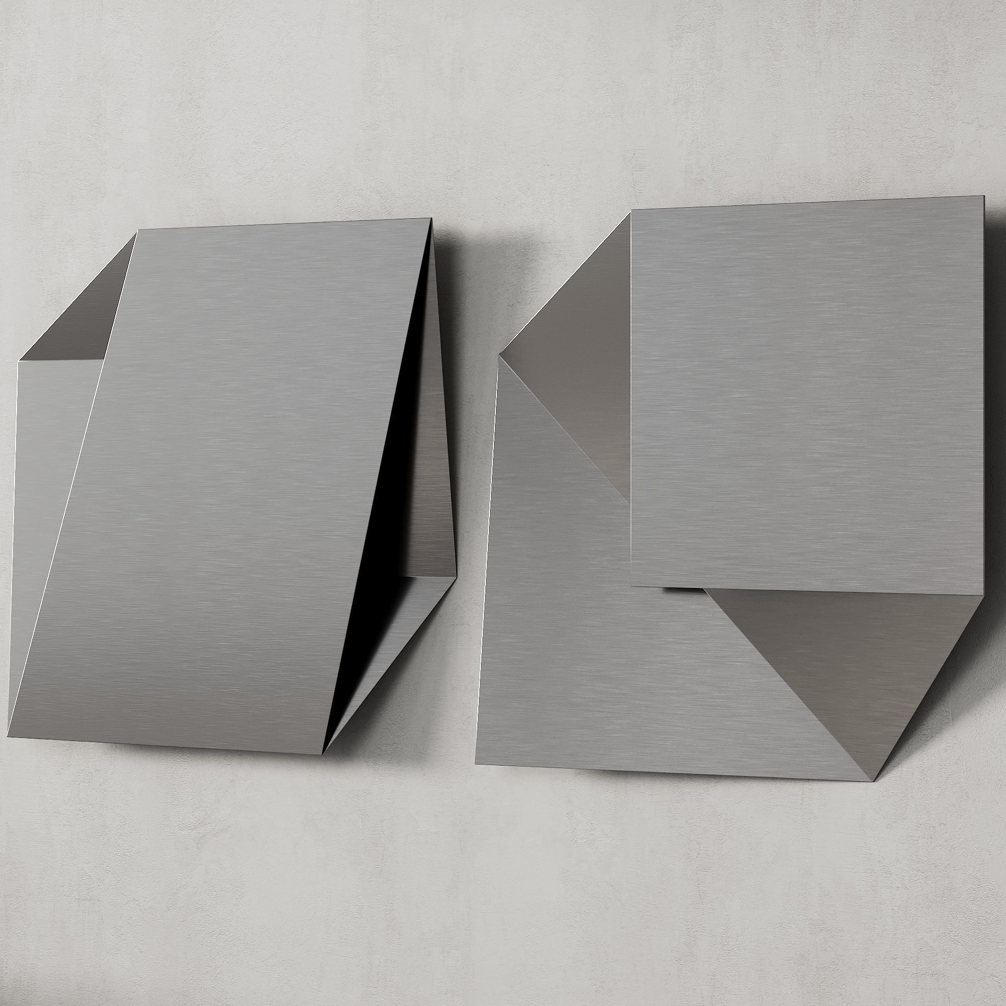 456 decorative wall art 22 minimal metal art by Heiner Thiel P02 3D model_4