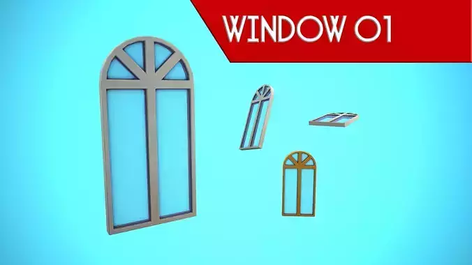 WINDOW 01 WOOD CARTOON STYLIZED 
