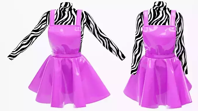 Zebra Top Plastic Dress Fitted to Gen8 Body Mesh