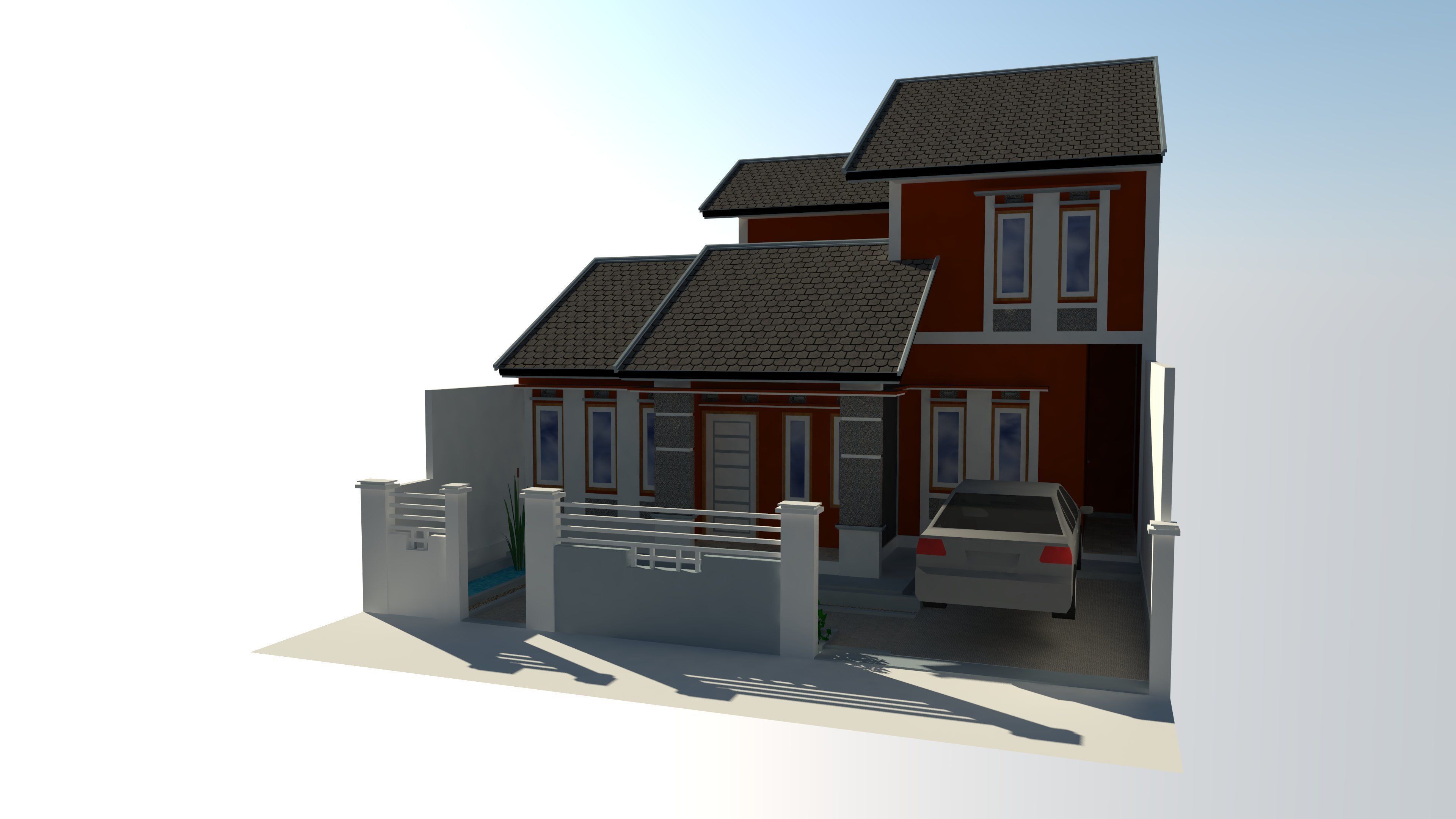 House land size 10 x 15 m 3D model_3