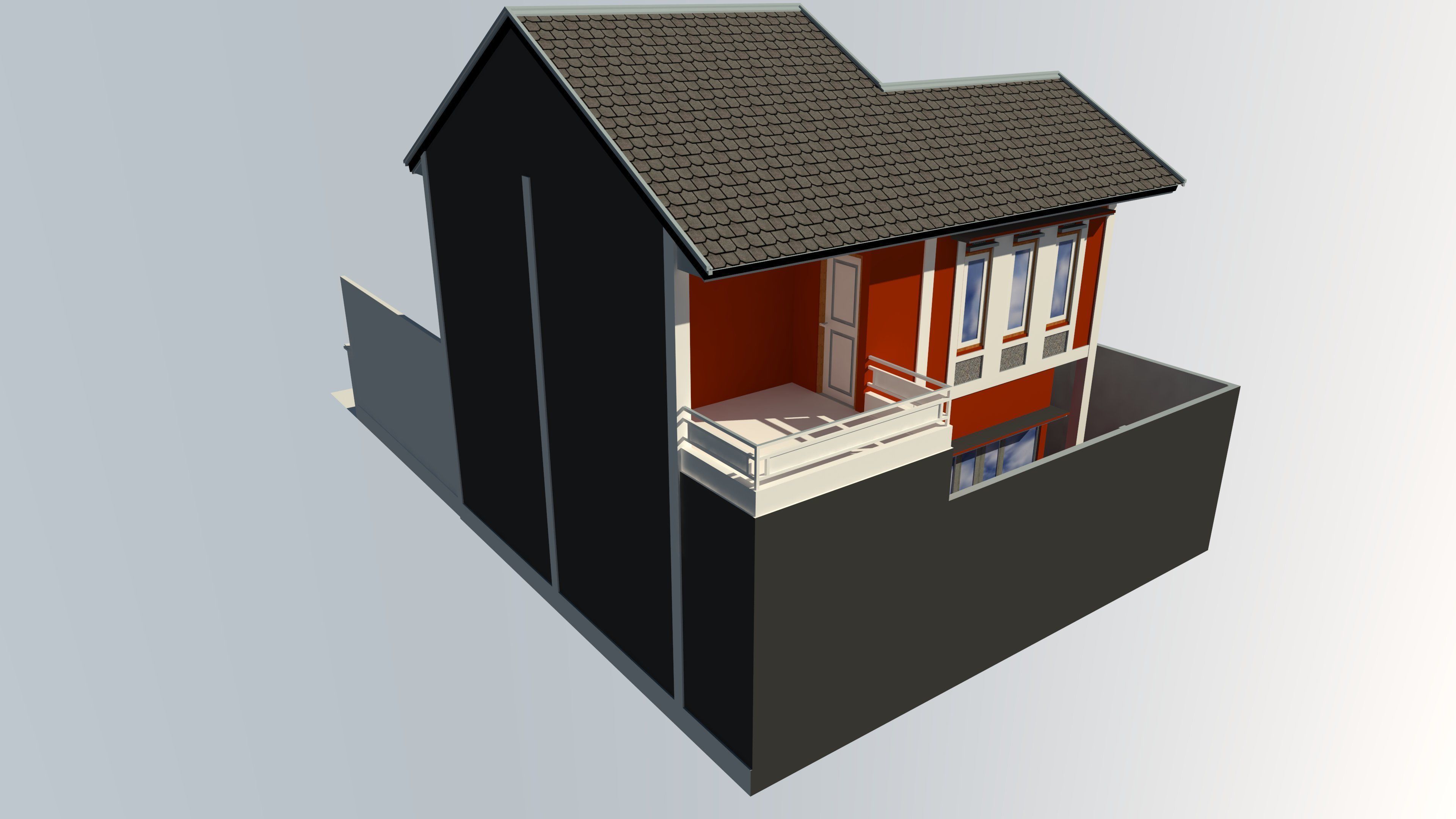 House land size 10 x 15 m 3D model_1