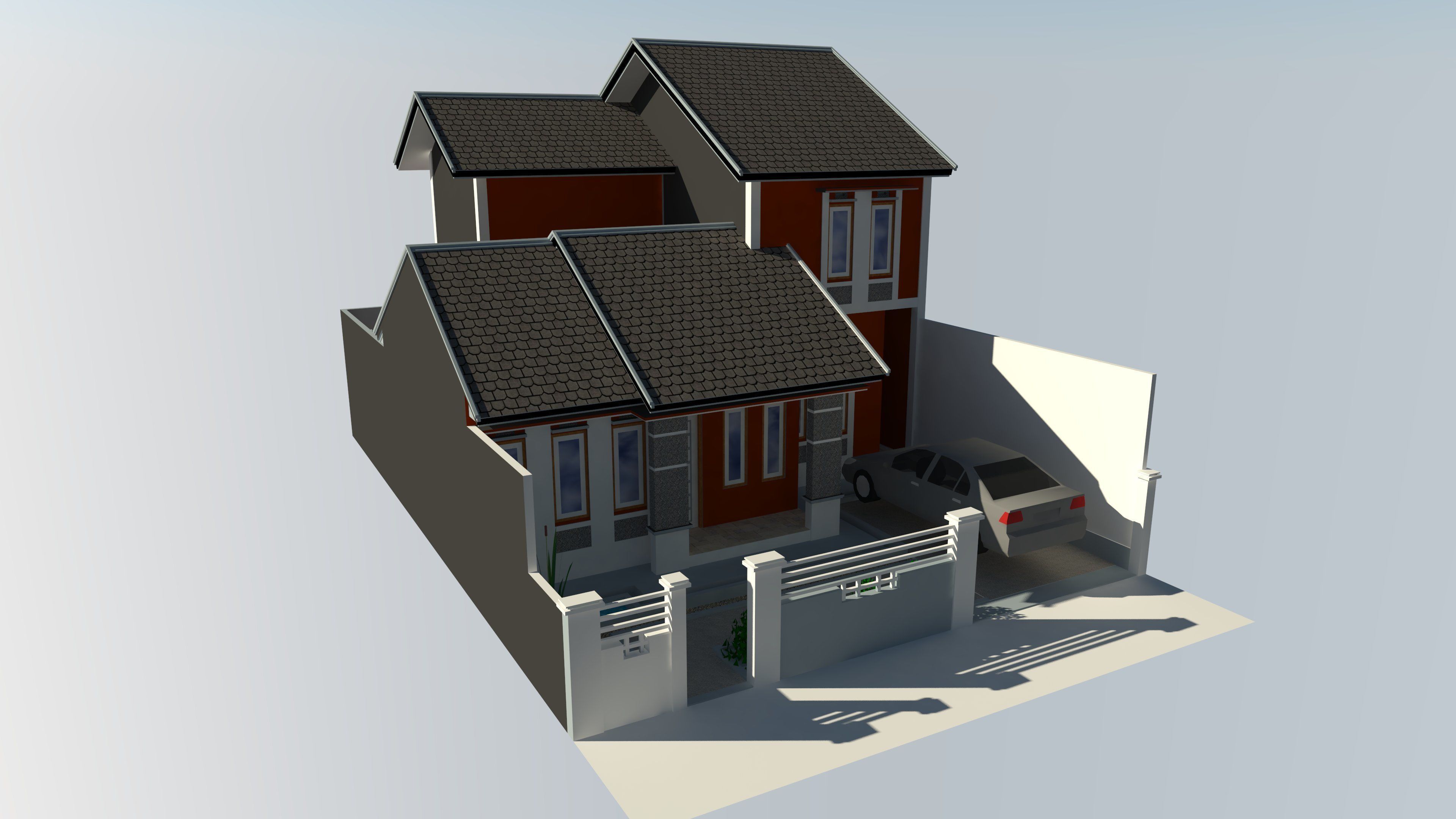 House land size 10 x 15 m 3D model_4