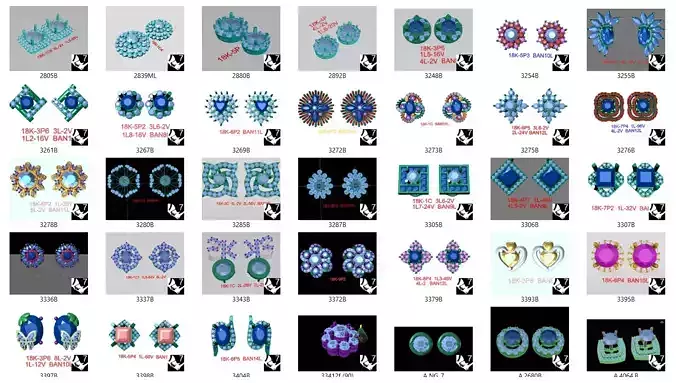 400 Solitaire Diamond Stud Earrings 3dm model Collection