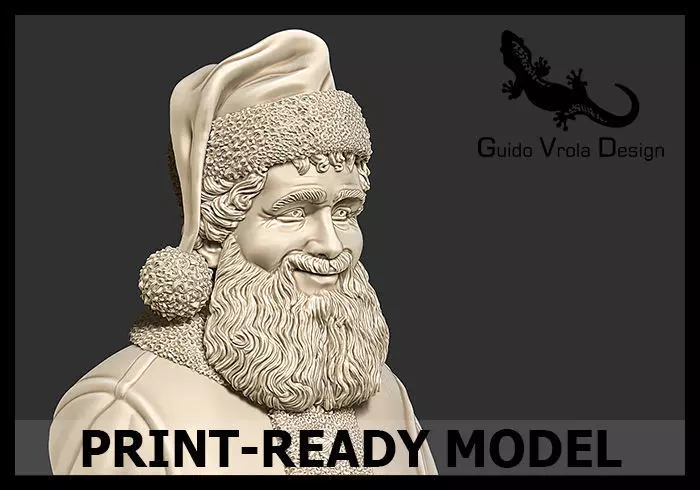 Printable Santa Claus Bust 3D print model_0