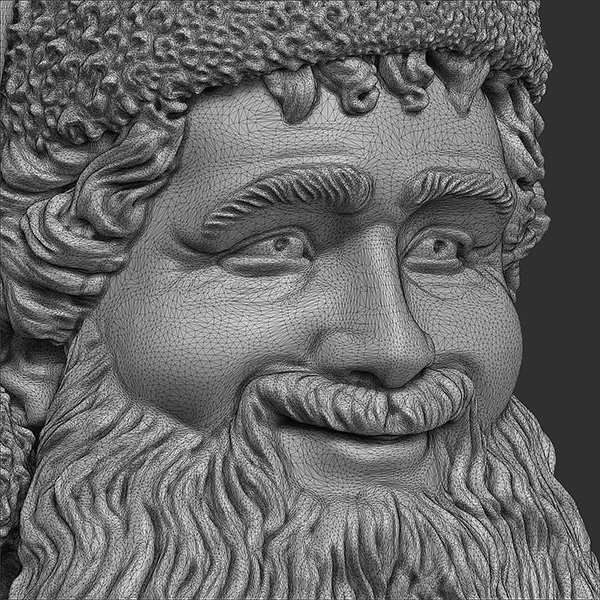Printable Santa Claus Bust 3D print model_7