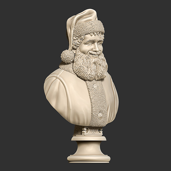 Printable Santa Claus Bust 3D print model_5