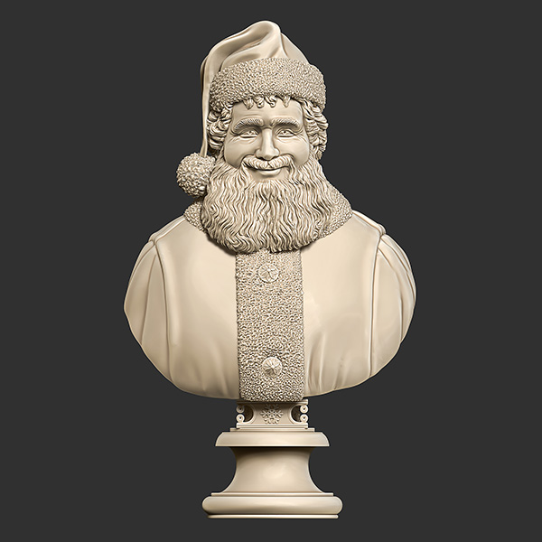 Printable Santa Claus Bust 3D print model_1