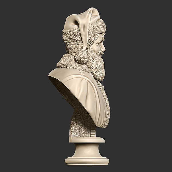 Printable Santa Claus Bust 3D print model_3