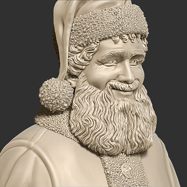 Printable Santa Claus Bust 3D print model_6