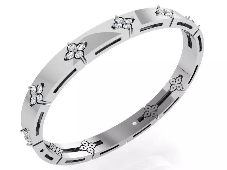 Flower Bracelet With Diamonds 4294 3D print model_0