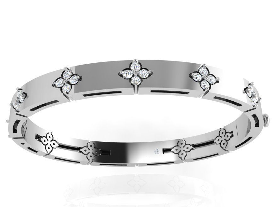 Flower Bracelet With Diamonds 4294 3D print model_2