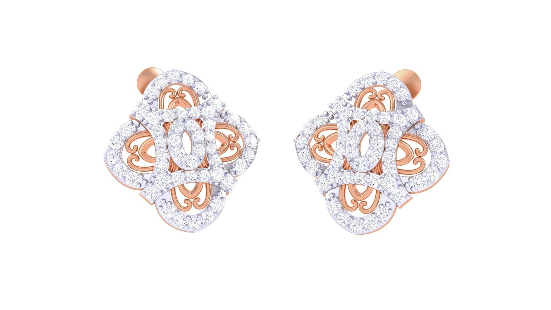 High Jewelry Pendant Earrings Set 3dm stl obj mtl gltf glb 3D print model_4