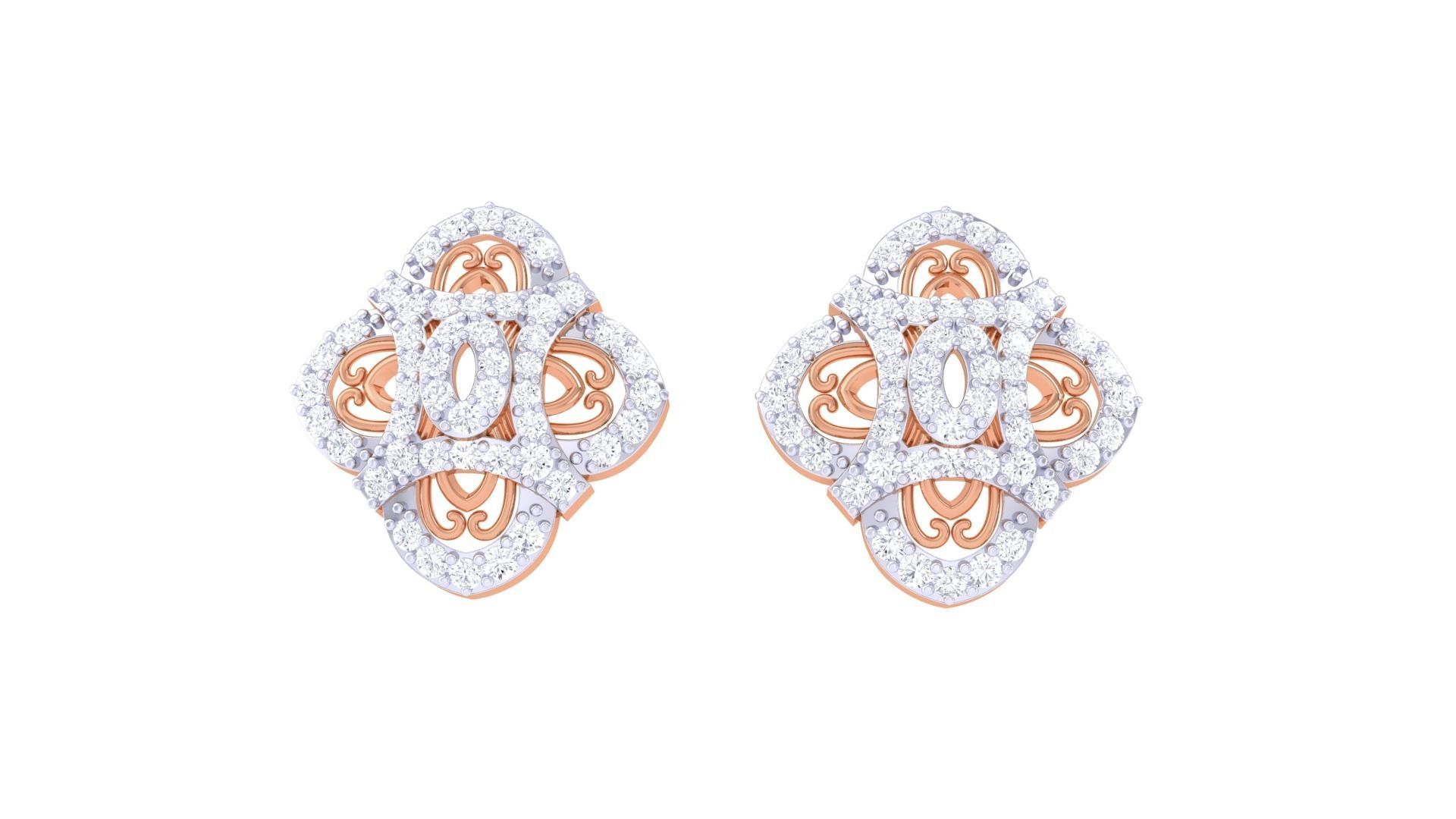 High Jewelry Pendant Earrings Set 3dm stl obj mtl gltf glb 3D print model_6