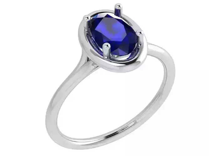 Oval Solitaire Ring 4299