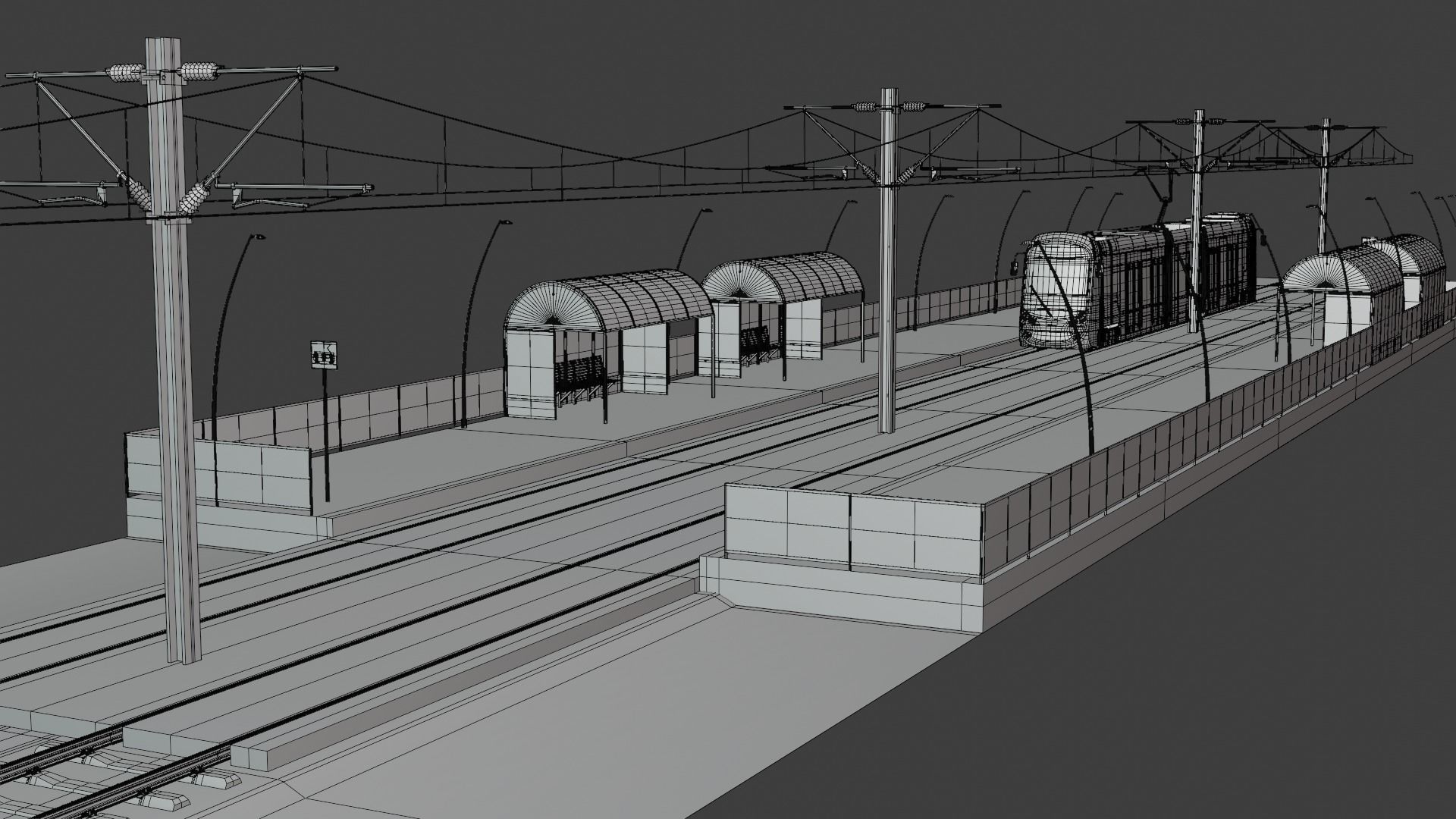 Warsaw tram stop II 3D model_7
