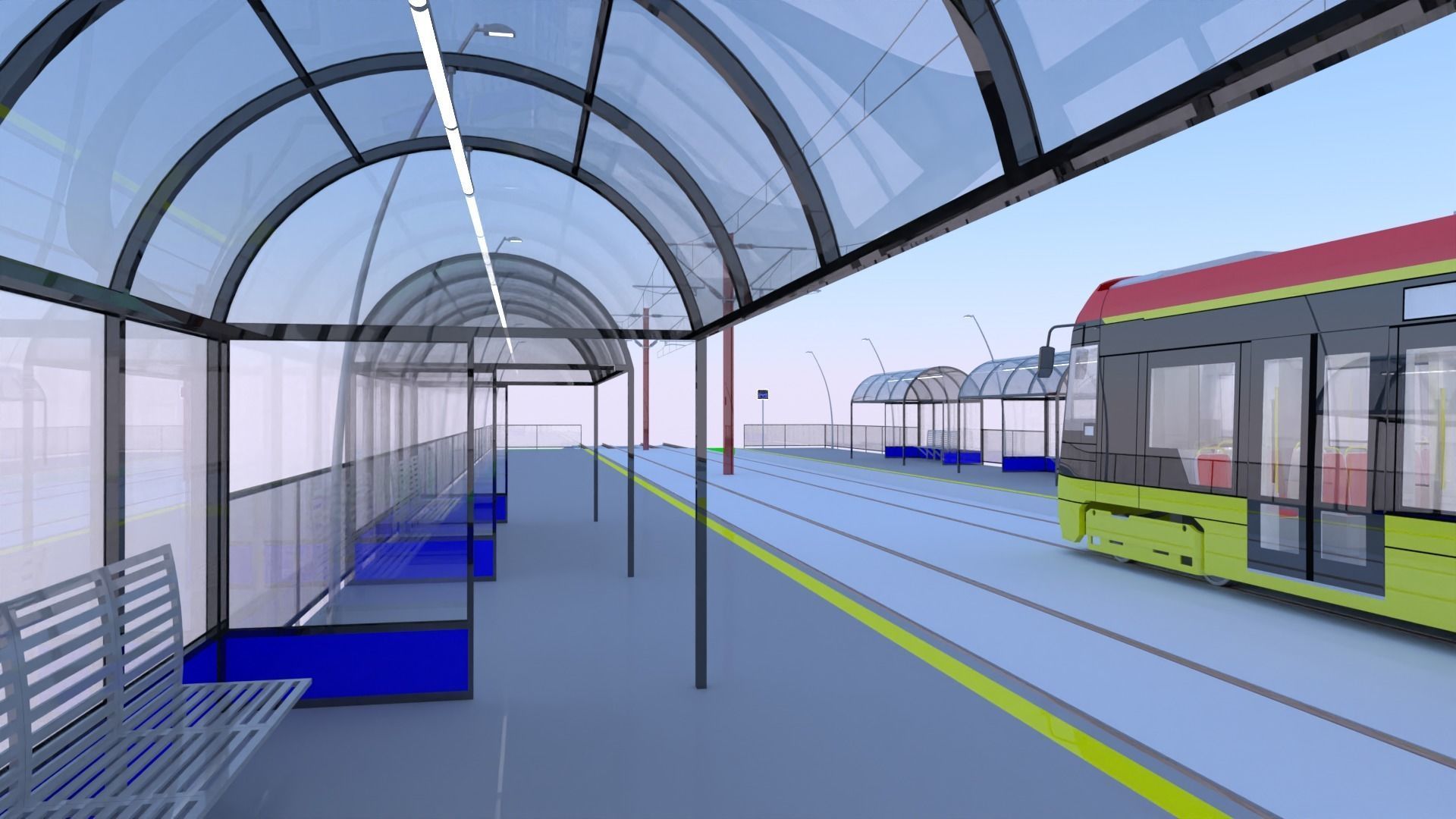 Warsaw tram stop II 3D model_4