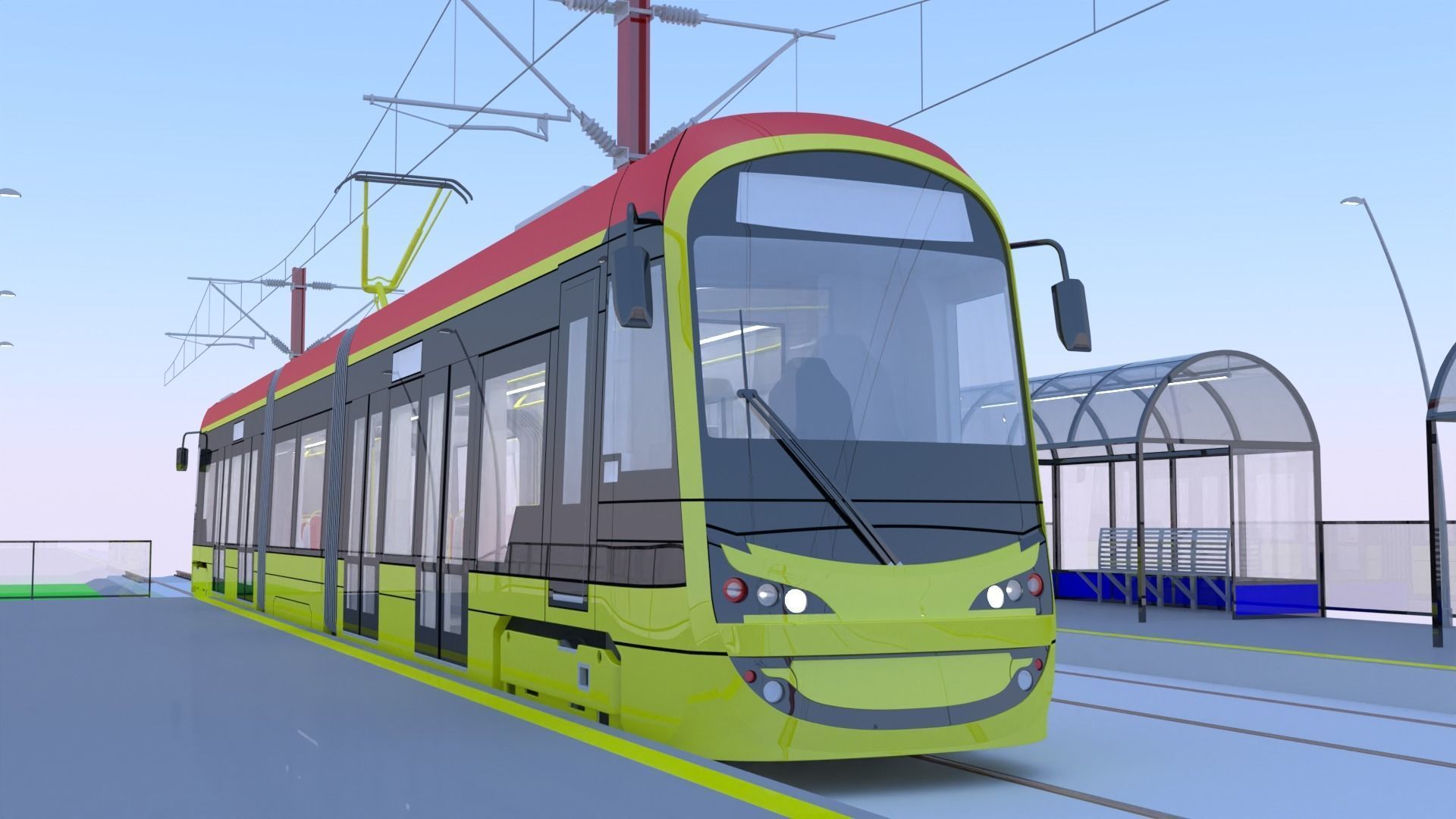 Warsaw tram stop II 3D model_2