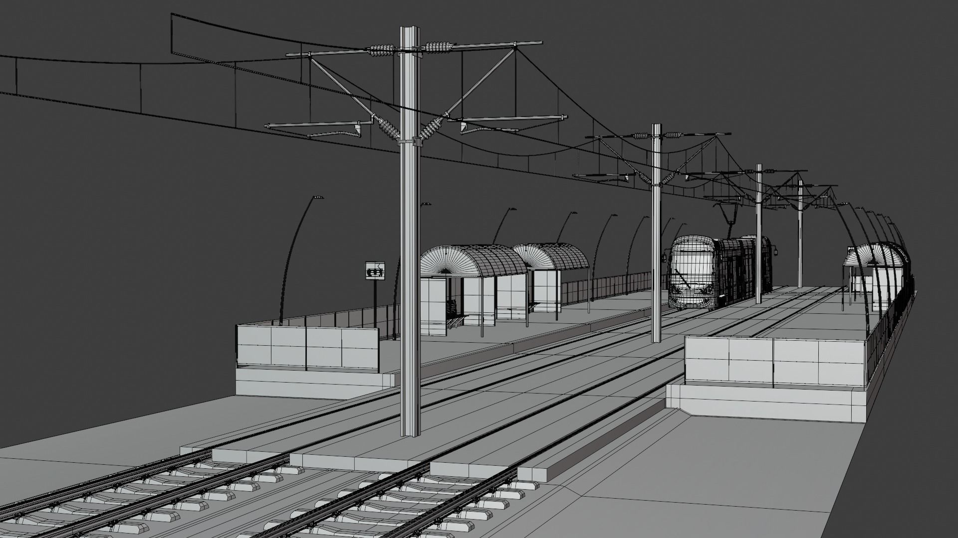 Warsaw tram stop II 3D model_9