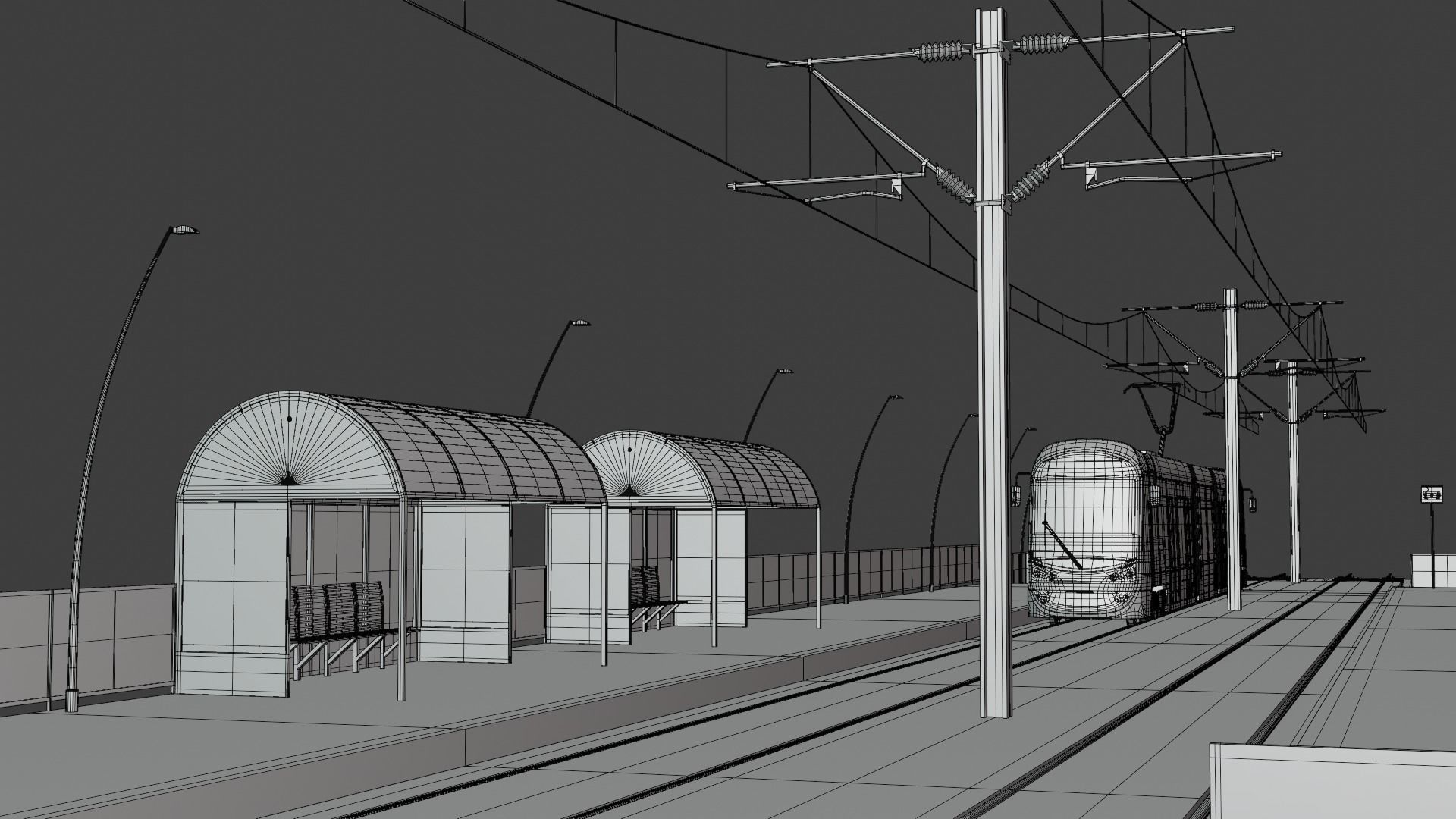 Warsaw tram stop II 3D model_1