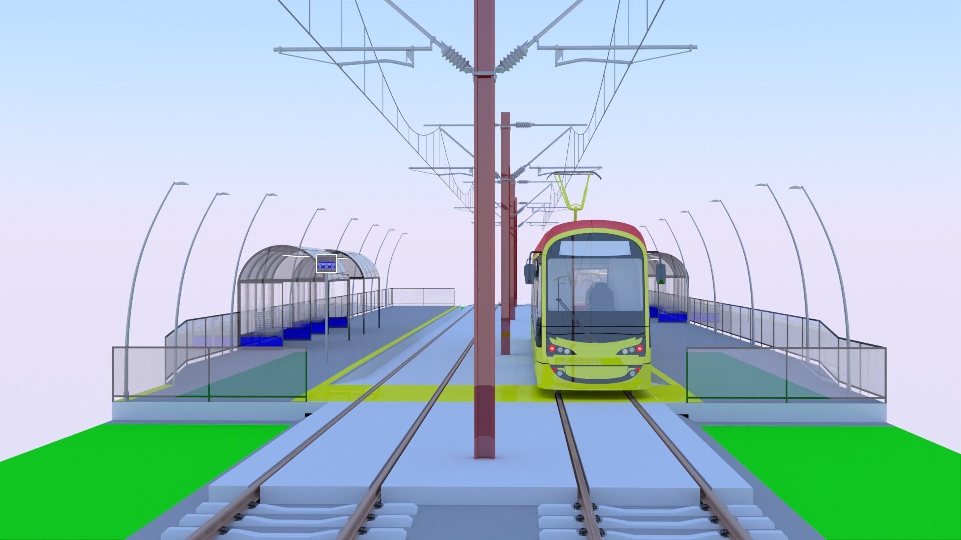 Warsaw tram stop II 3D model_12