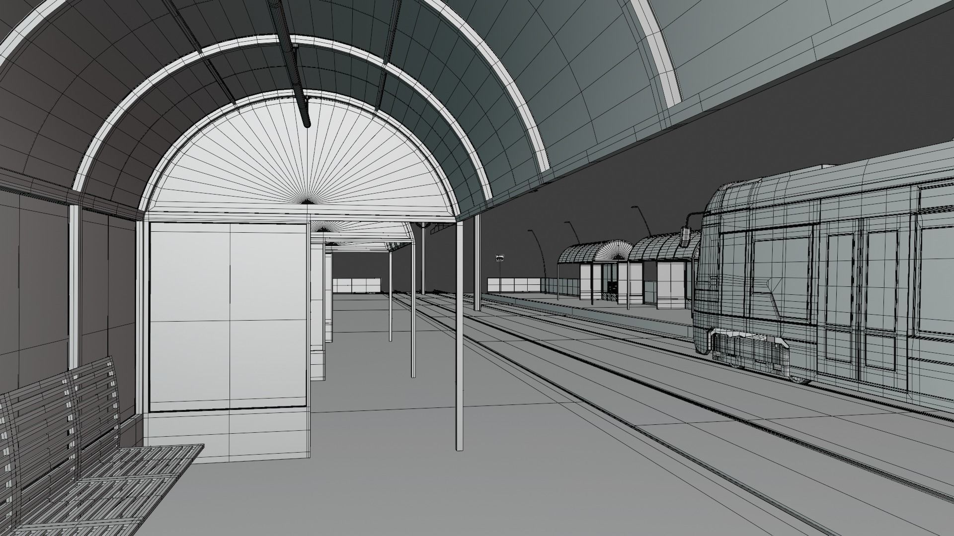 Warsaw tram stop II 3D model_5
