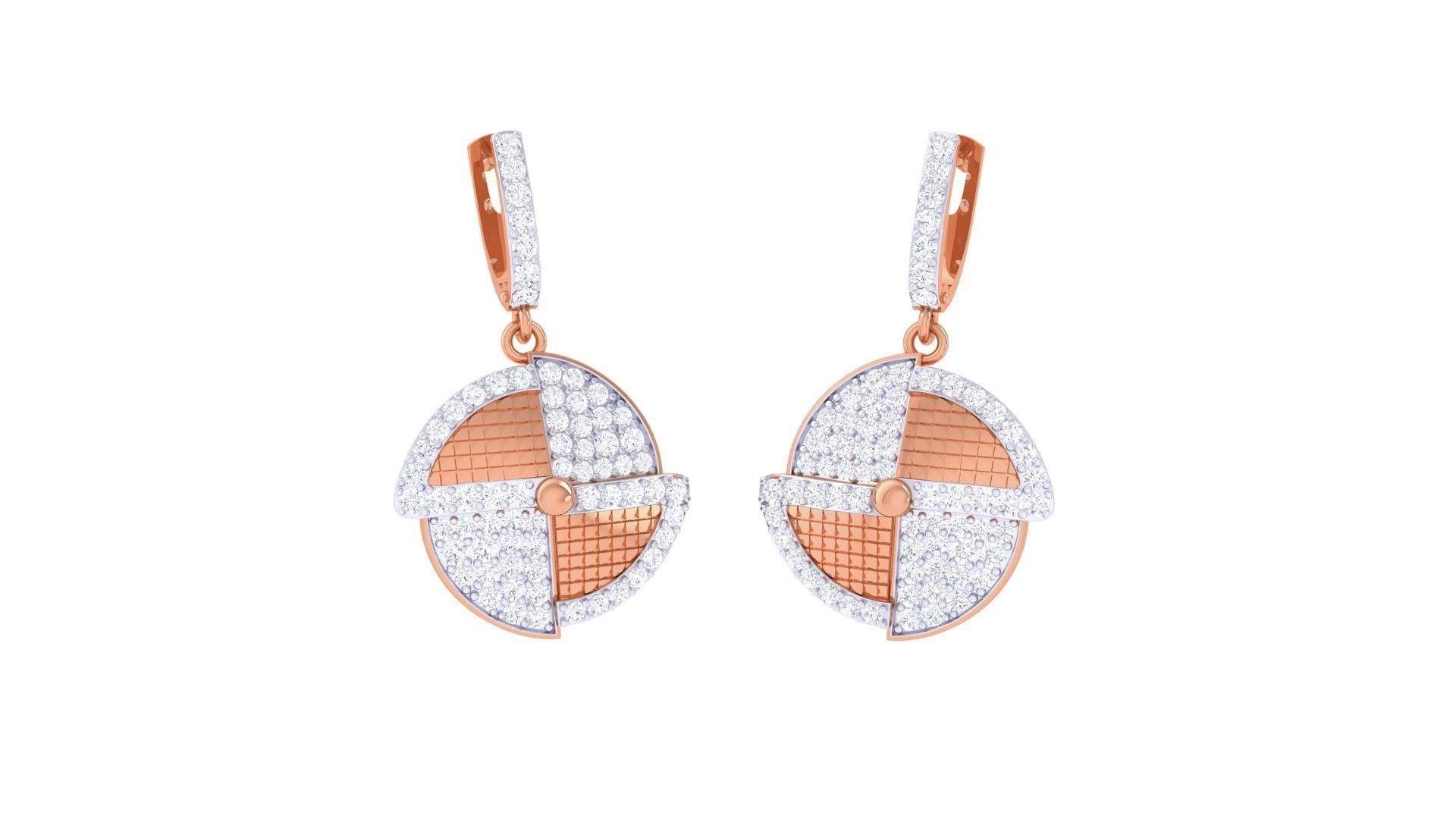 High Jewelry Pendant Earrings Set 3dm stl obj mtl gltf glb 3D print model_4