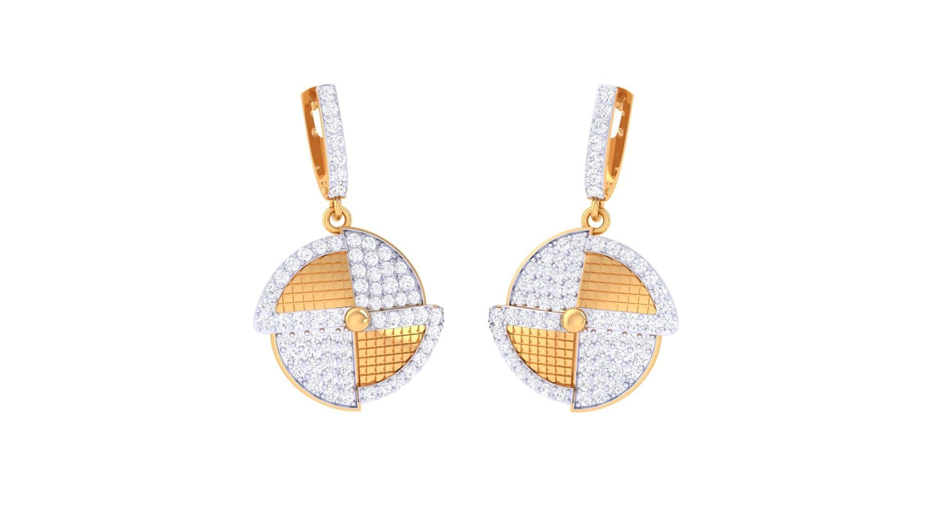 High Jewelry Pendant Earrings Set 3dm stl obj mtl gltf glb 3D print model_3