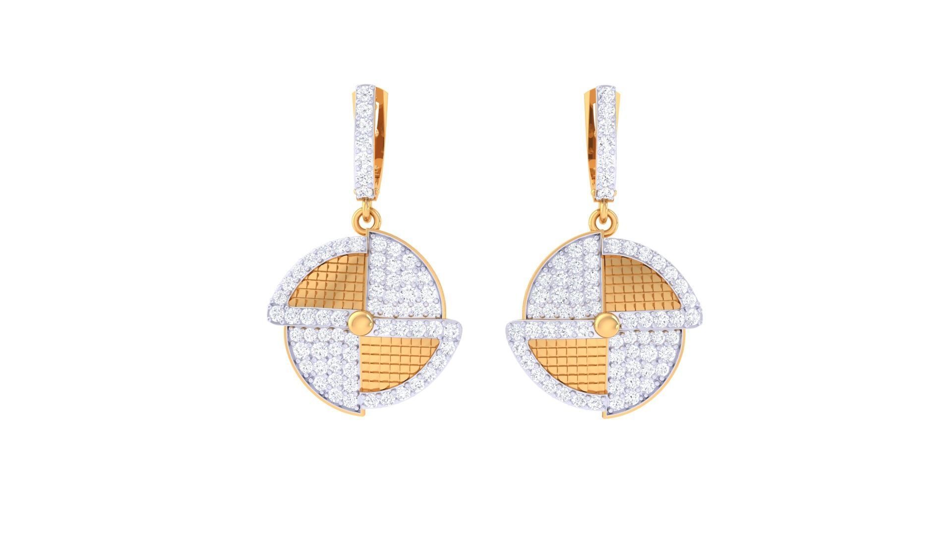 High Jewelry Pendant Earrings Set 3dm stl obj mtl gltf glb 3D print model_5