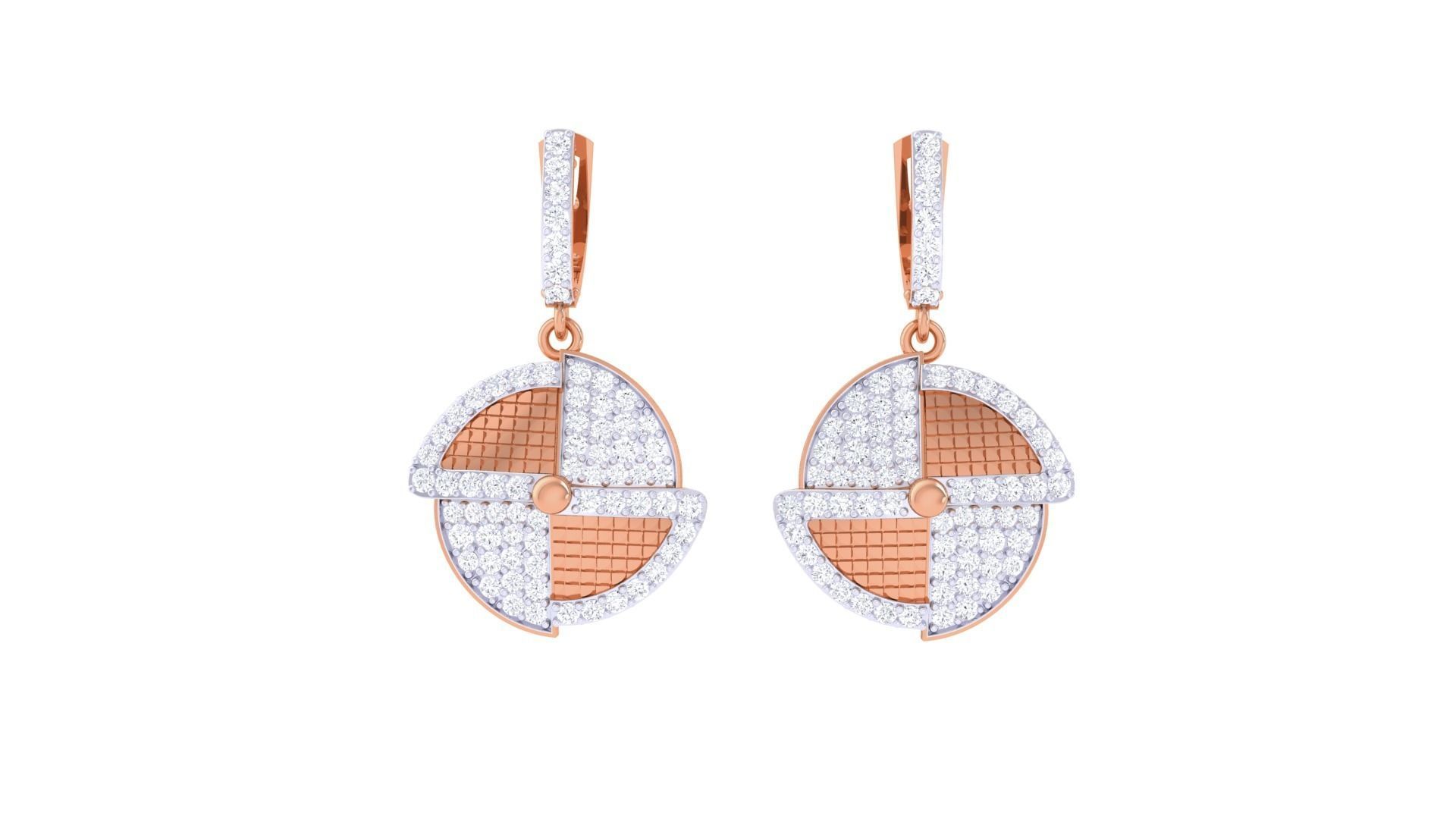 High Jewelry Pendant Earrings Set 3dm stl obj mtl gltf glb 3D print model_6