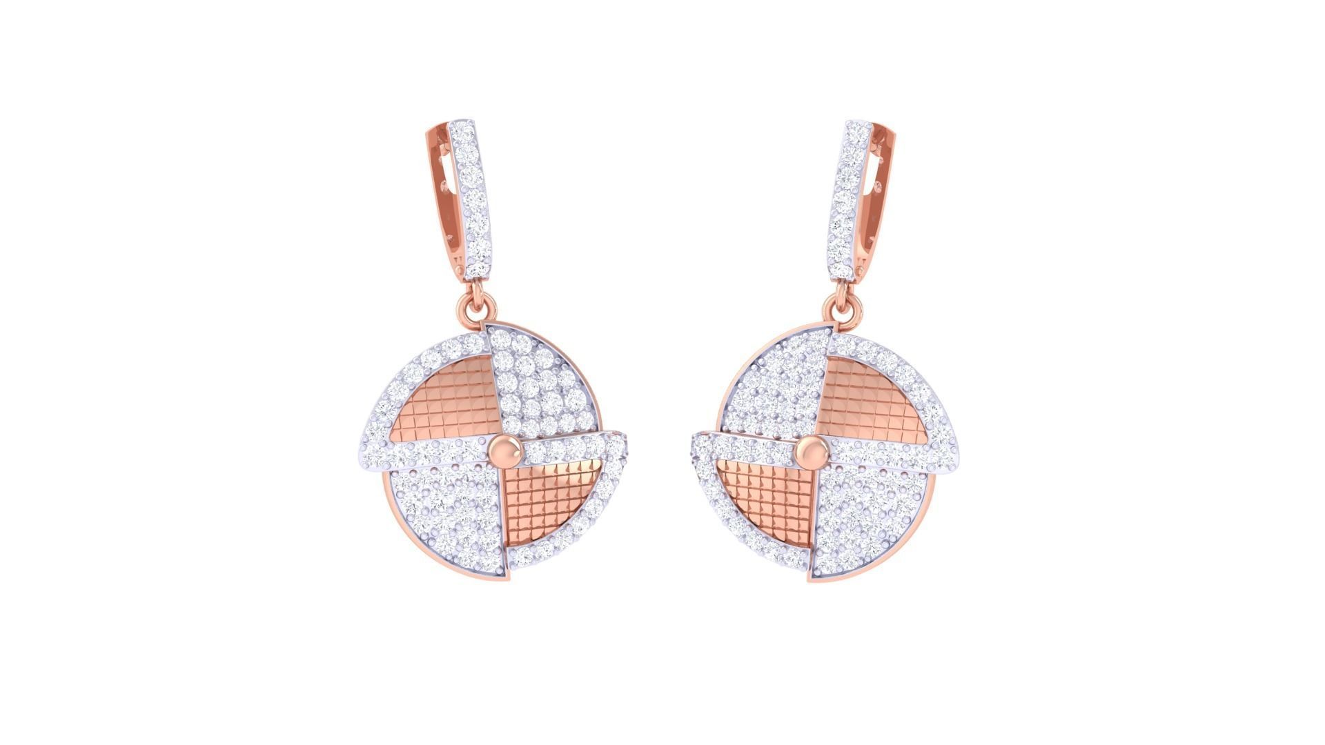 High Jewelry Pendant Earrings Set 3dm stl obj mtl gltf glb 3D print model_1