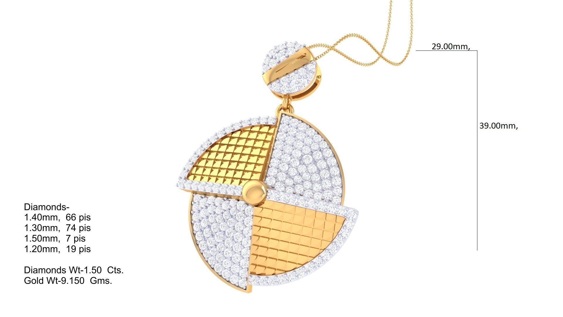 High Jewelry Pendant Earrings Set 3dm stl obj mtl gltf glb 3D print model_9