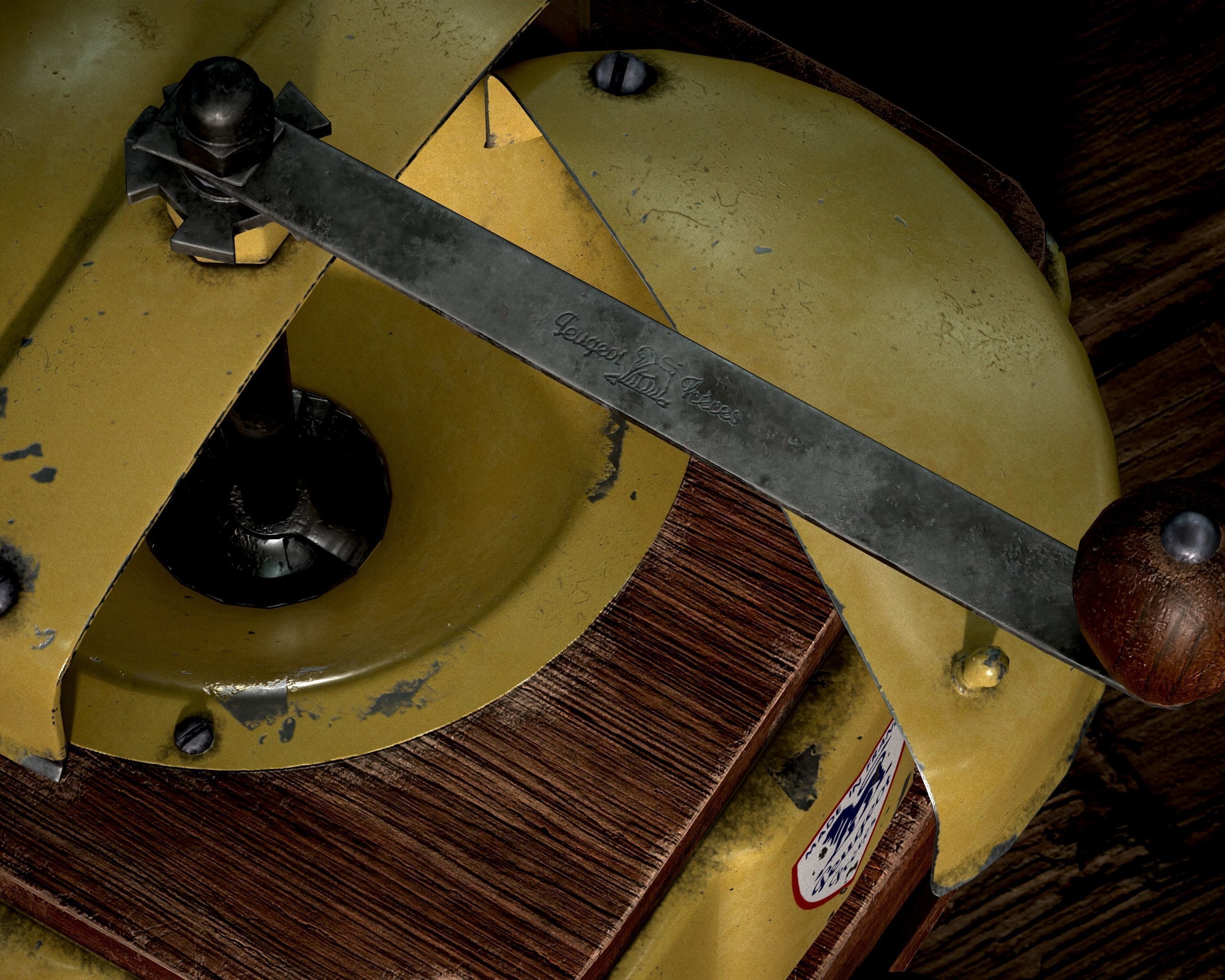 Old Coffee Grinder Peugeot Freres Low-Poly 3D Model Low-poly 3D model_4