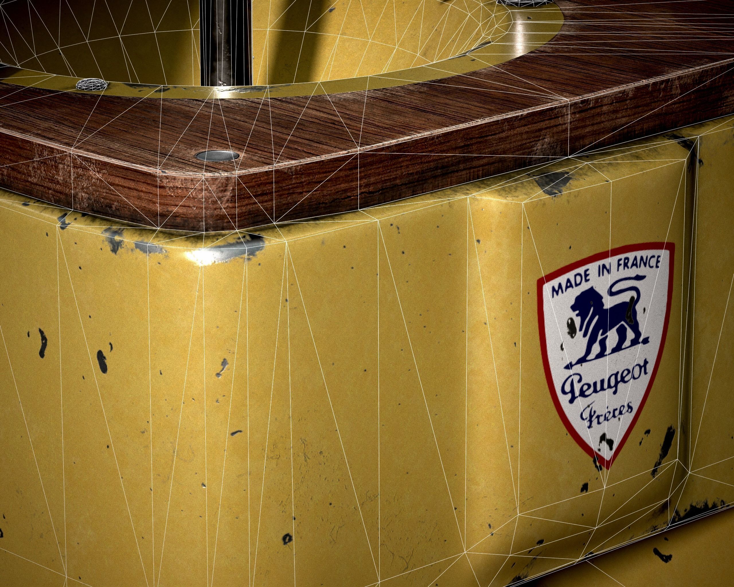 Old Coffee Grinder Peugeot Freres Low-Poly 3D Model Low-poly 3D model_8