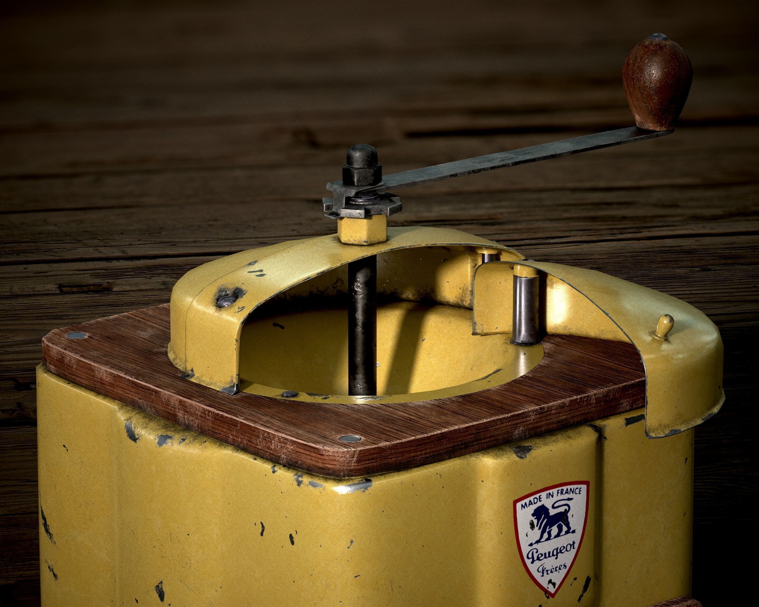 Old Coffee Grinder Peugeot Freres Low-Poly 3D Model Low-poly 3D model_2