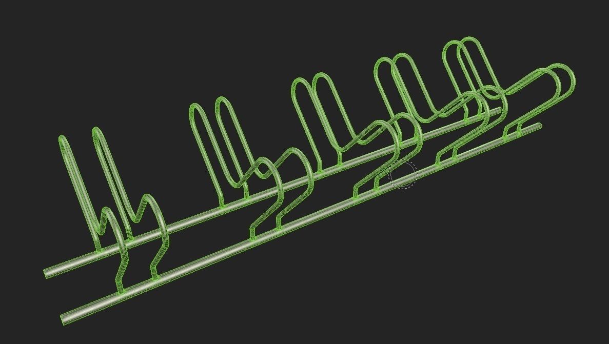Bike Rack M10 Low-poly 3D model_1