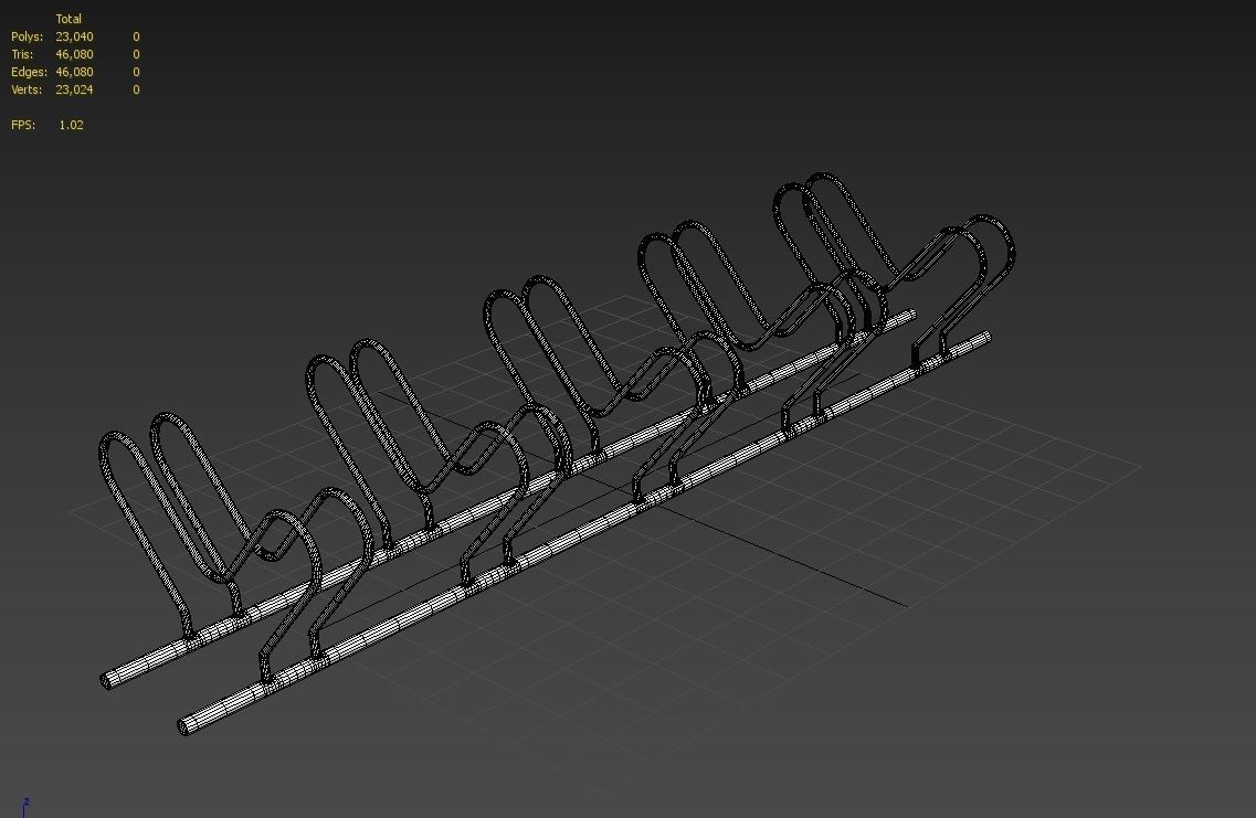 Bike Rack M10 Low-poly 3D model_6