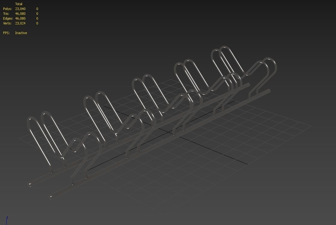 Bike Rack M10 Low-poly 3D model_7