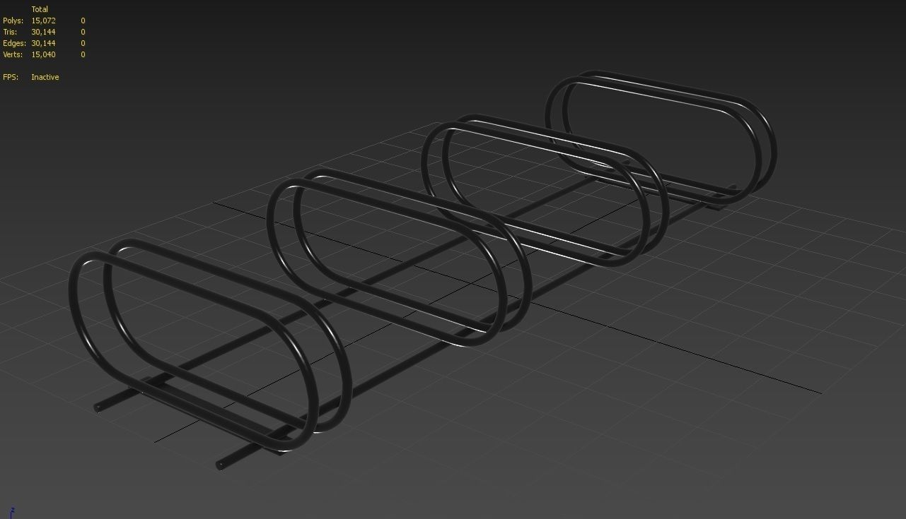 Bike Rack M09 Low-poly 3D model_7