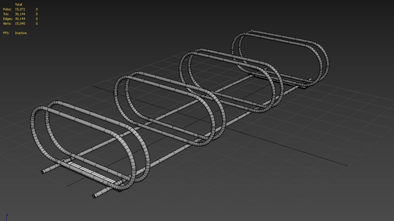 Bike Rack M09 Low-poly 3D model_6