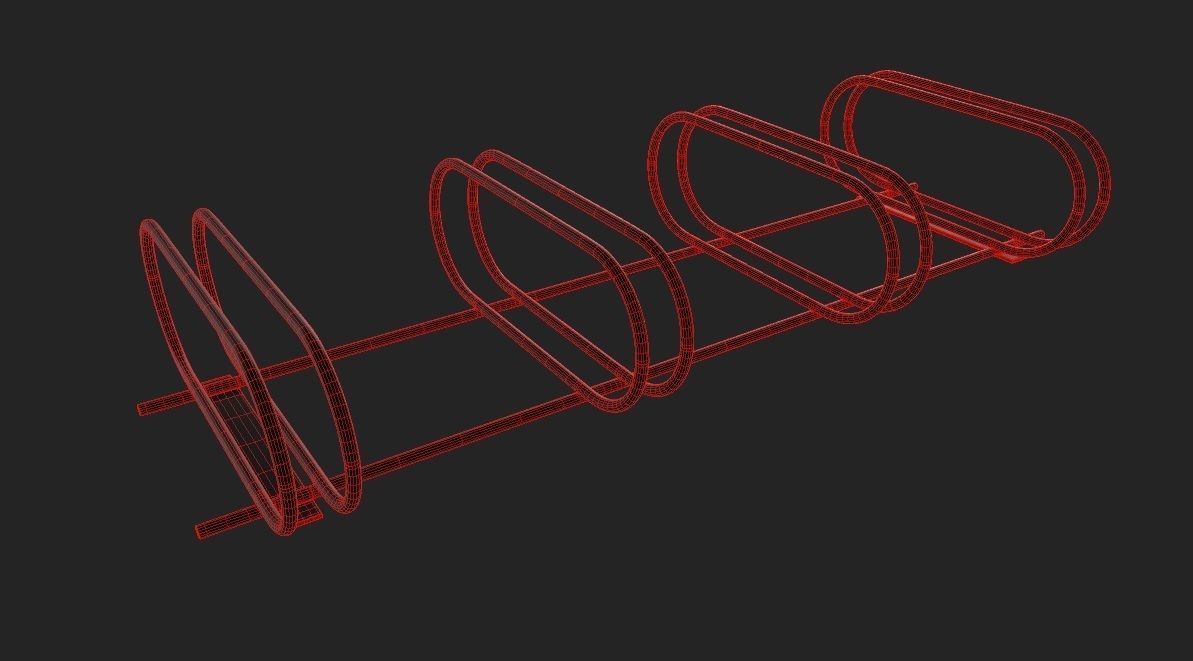 Bike Rack M09 Low-poly 3D model_1