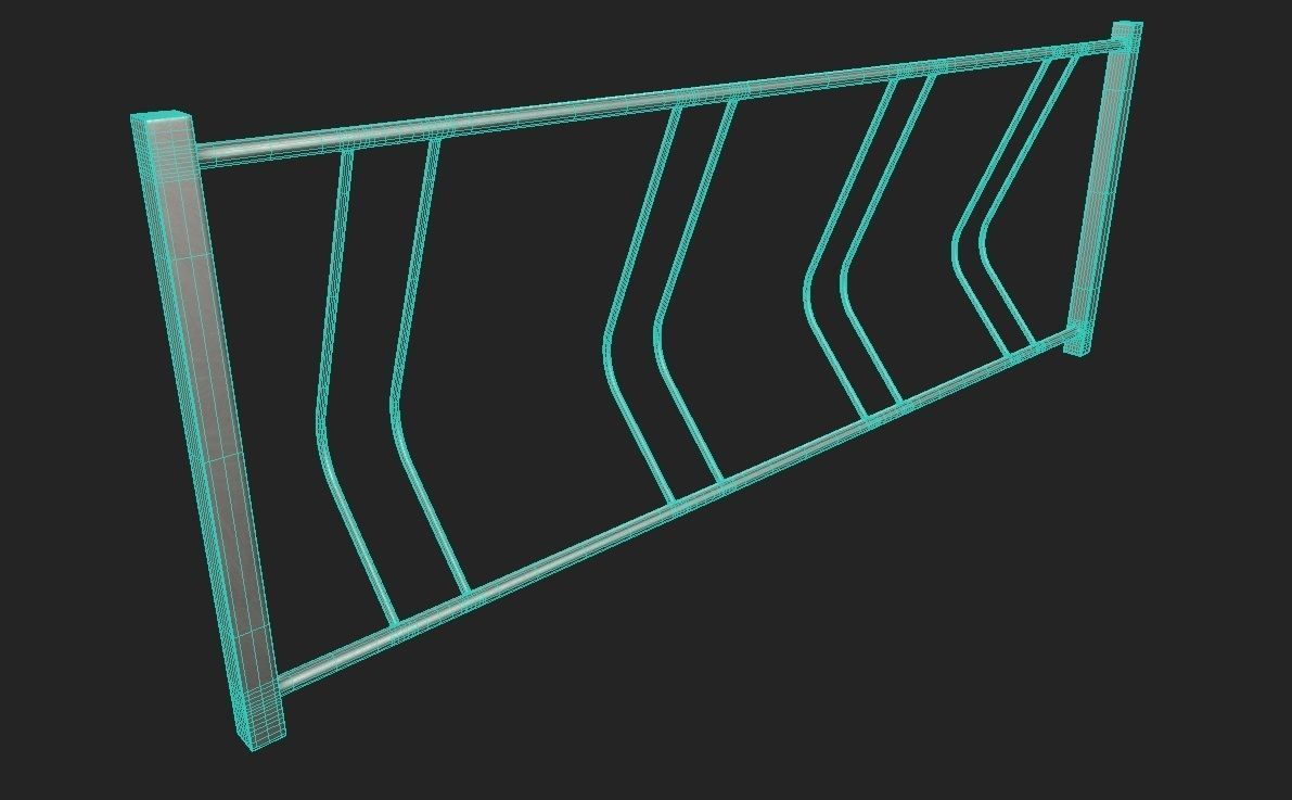 Bike Rack M08 Low-poly 3D model_1