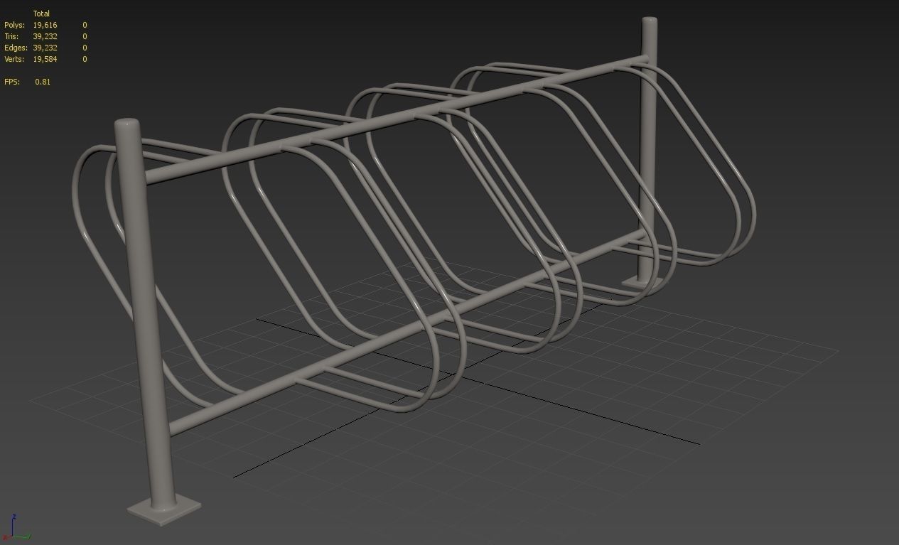 Bike Rack M07 Low-poly 3D model_6