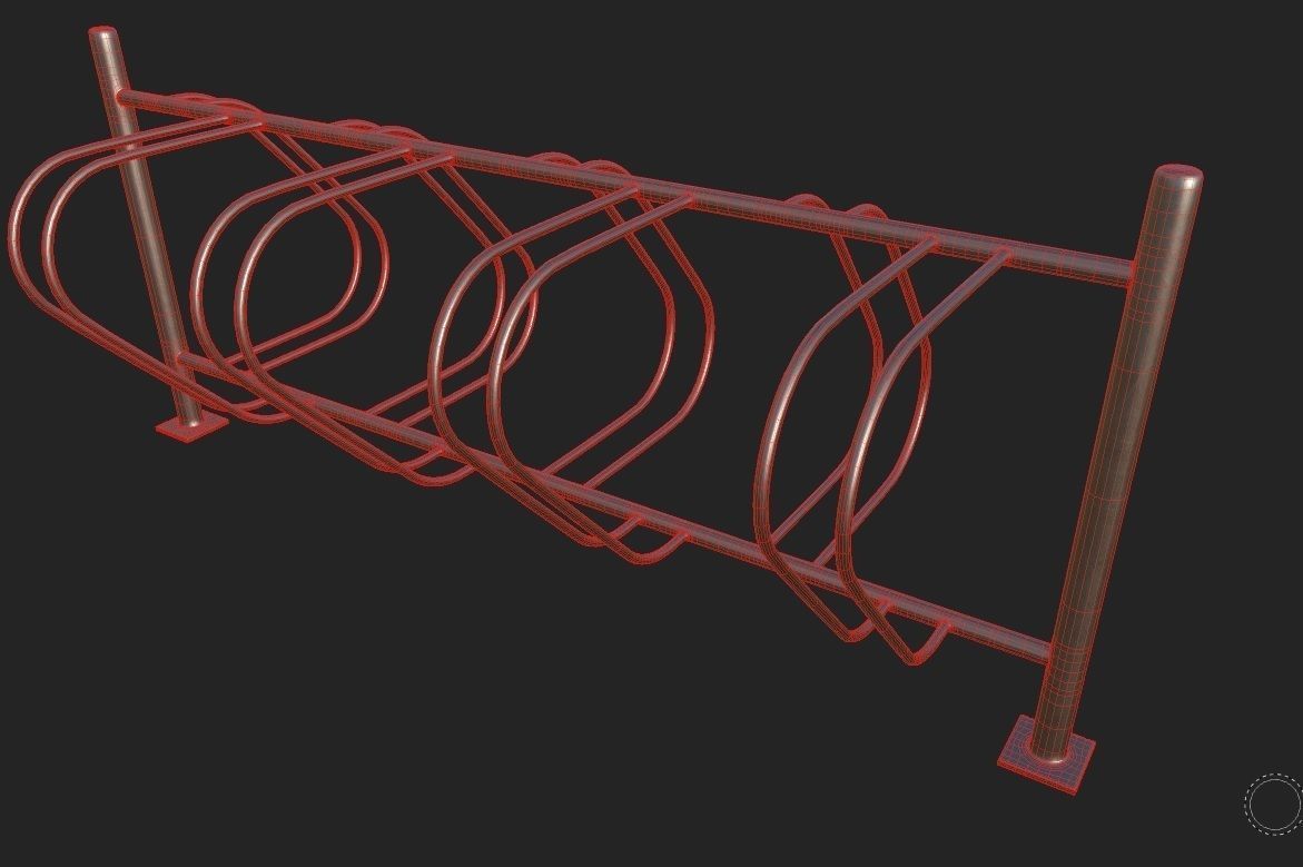 Bike Rack M07 Low-poly 3D model_1